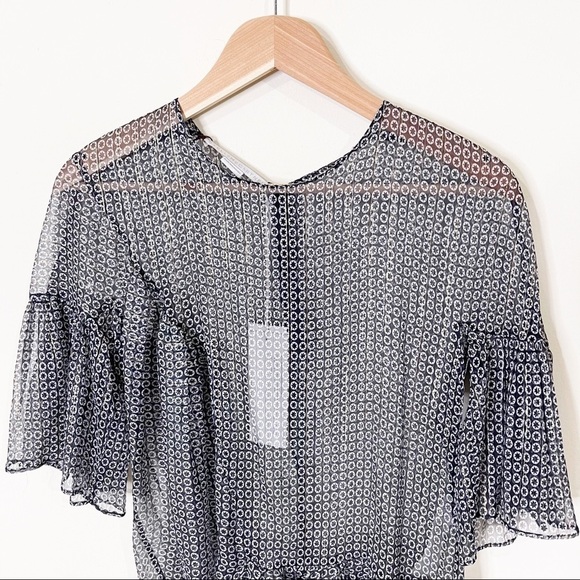 Stella McCartney Silk Circle Star Ruffle Flounce Short Sleeves Top Size 42 or 6 - Picture 4 of 13